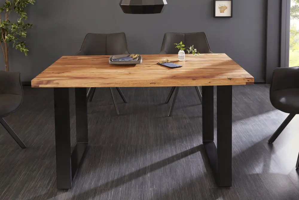 Estila Industriální jídelní stůl z masivu Steele Craft 120 cm z masivu