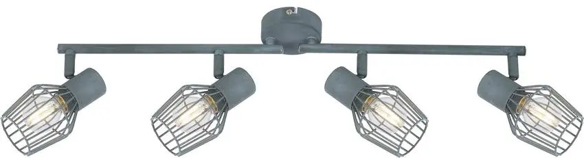 Nástěnná stropní lampa pásková 4X40W E14 šedá VIKING