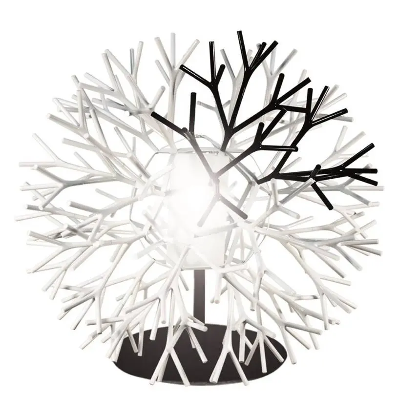 Stolní lampa Tree černobílá E27 60W korálová