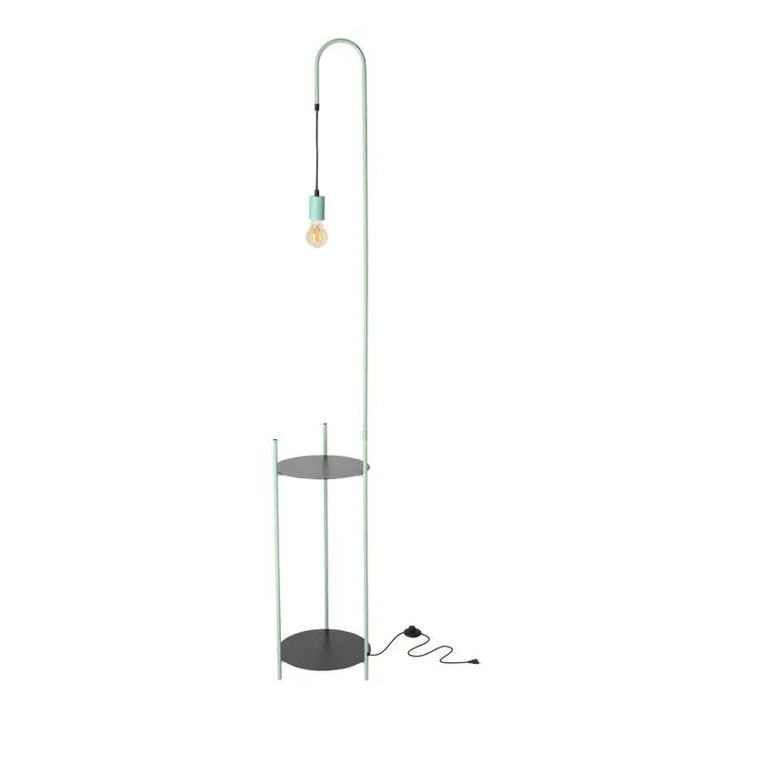 Černozelená stojací lampa Walk
