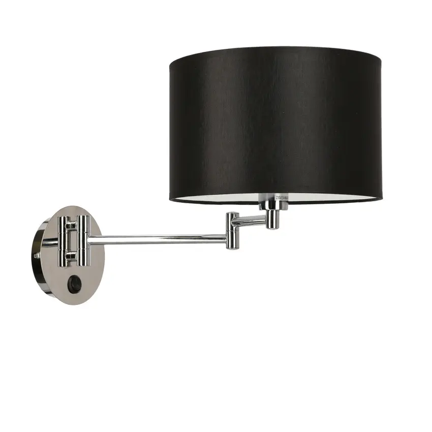 Nástěnná lampa Alexia Chrome 1X40W E14 Černé stínidlo