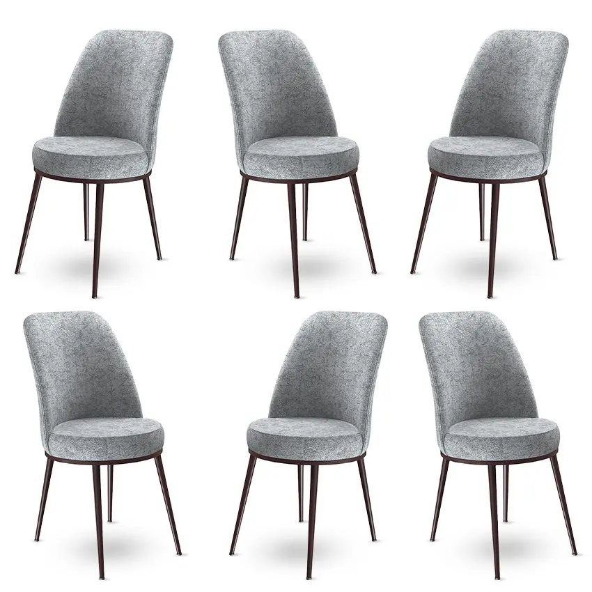 Sada židlí (6 kusů) Dexa - Grey, Brown