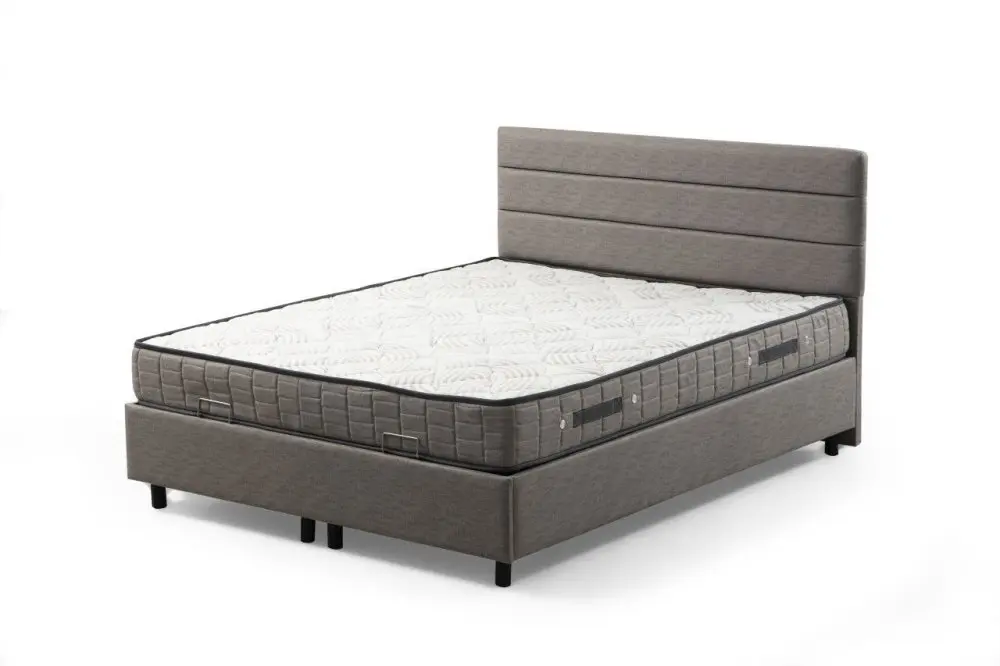 Rám jednolůžkové postele s čelem Motya 90 x 190 - Light Grey