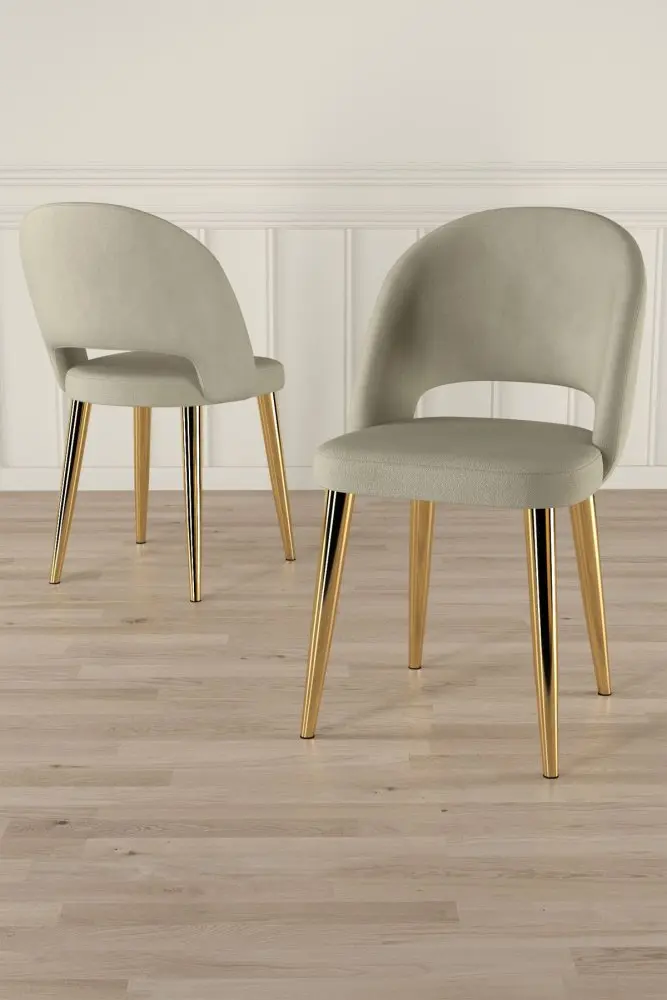 Sada židlí (4 kusy) Pane - Cream, Gold