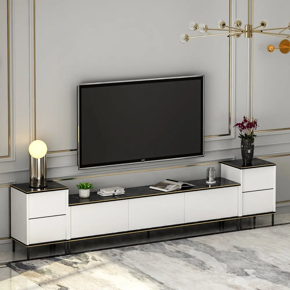 TV stěna / Sestava pod TV Imaj - White, Marble