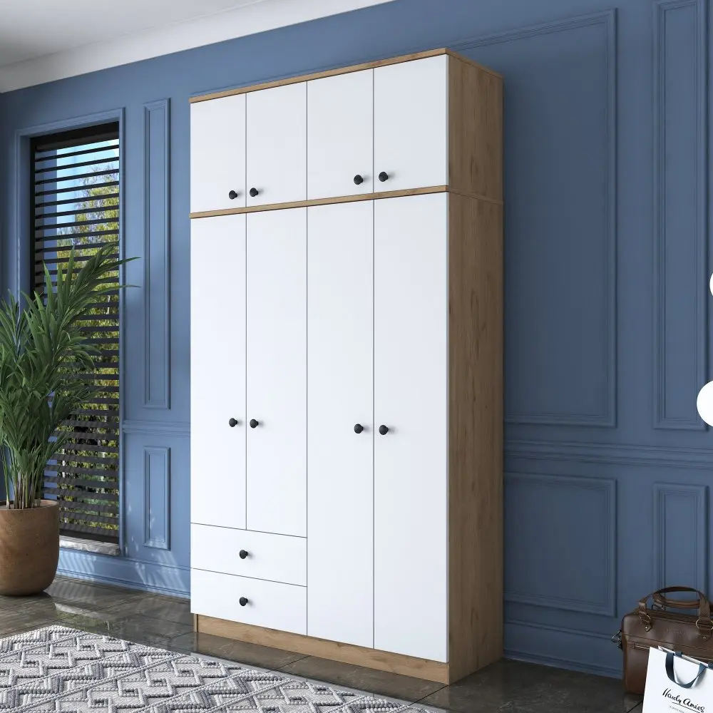 Kalune Design Šatní skříň BA 121 120 cm ořech/bílá