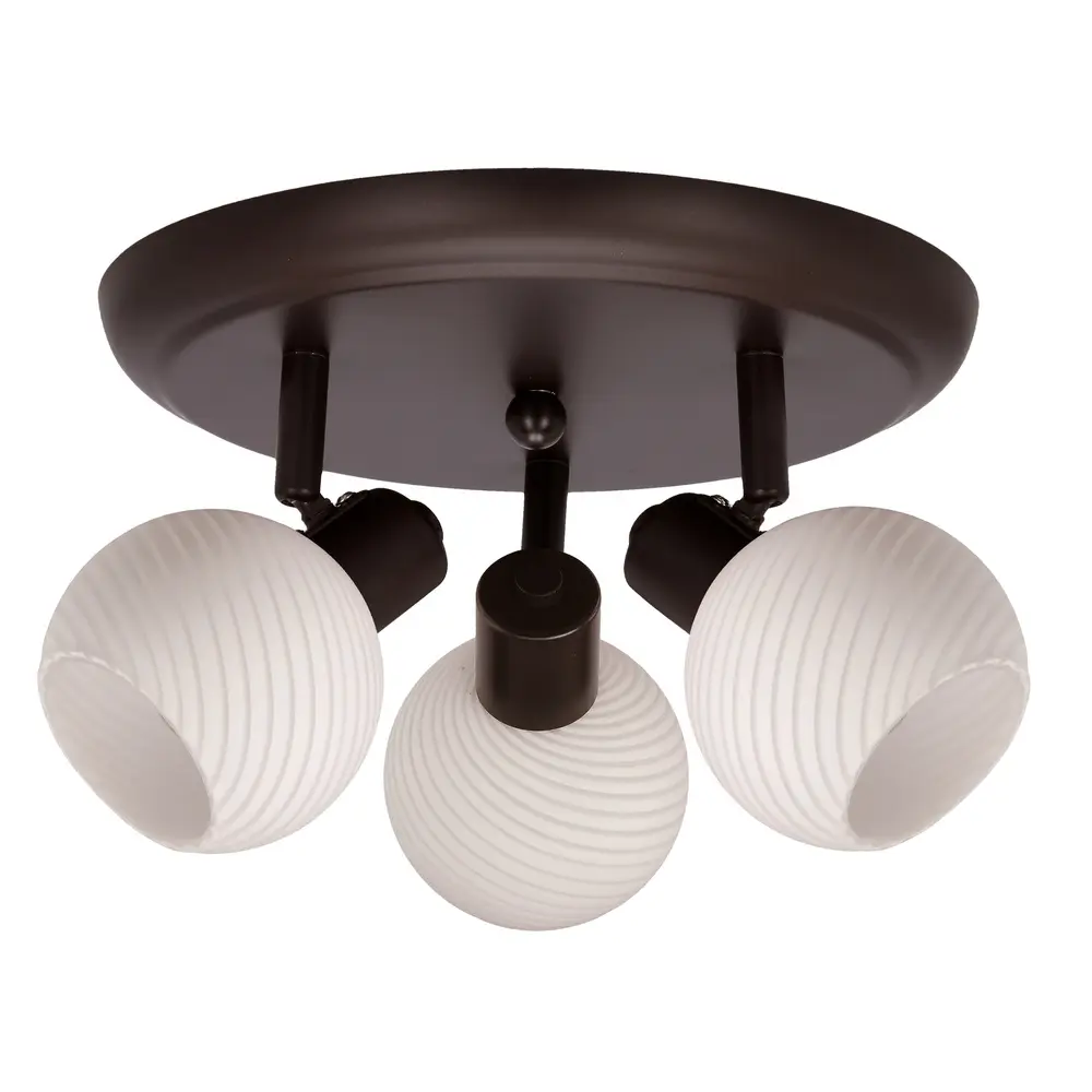 GRANO lampa sufitowa plafon czekoladowy 3x40W E14 klosz biały