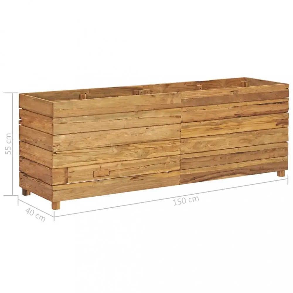 vidaXL Vyvýšený záhon 150x40x55 cm recyklované teakové dřevo a ocel - 11461.47426
