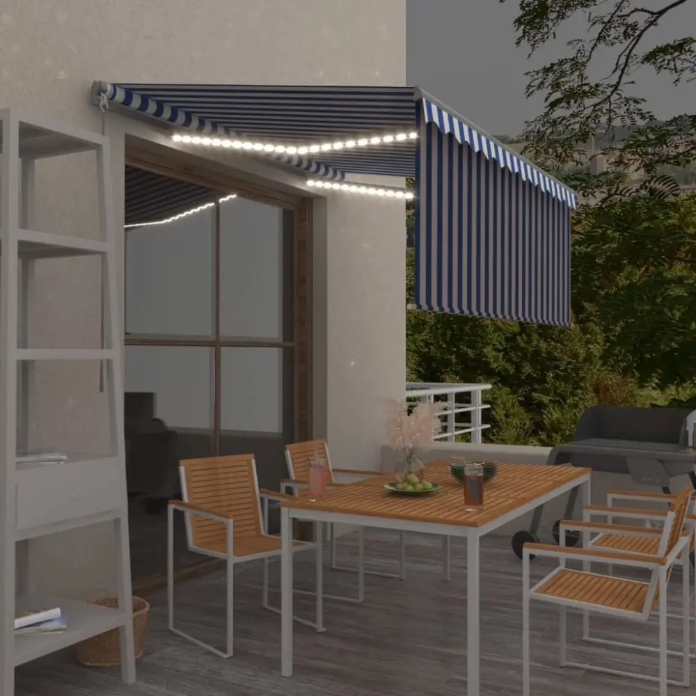 Ručně zatahovací markýza s roletou a LED 350x250 cm Dekorhome