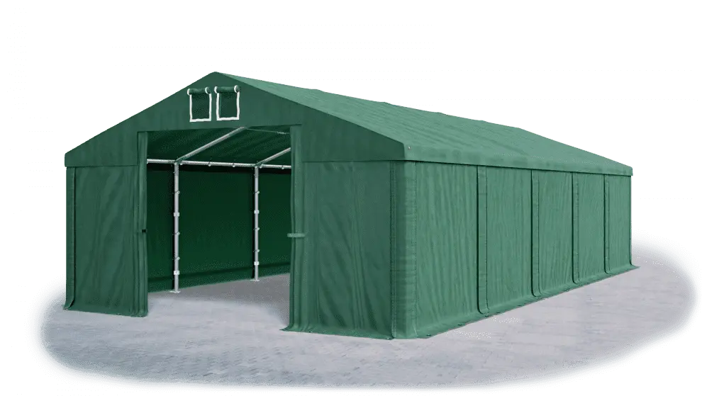 Skladový stan 5x10x2,5m střecha PVC 560g/m2 boky PVC 500g/m2 konstrukce ZIMA PLUS Zelená Zelená Zelená