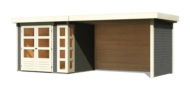 Dřevěný zahradní domek KERKO 3 s přístavkem 280 Lanitplast