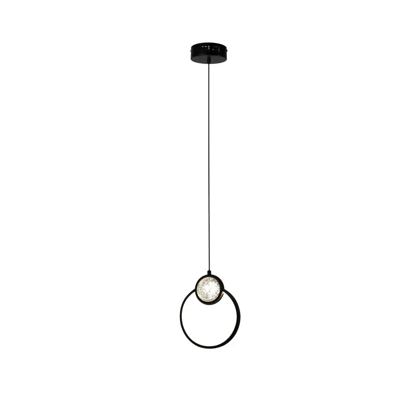 Závěsná lampa LACRIMA 20cm černá 15W LED 3000K bílý kryt