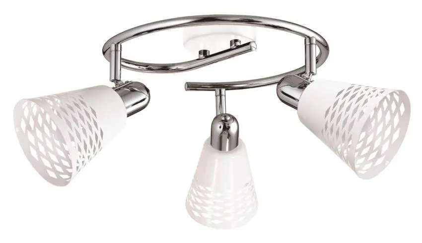 Spirálová stropní lampa chrom/bílá 3x40W E14 Discovery