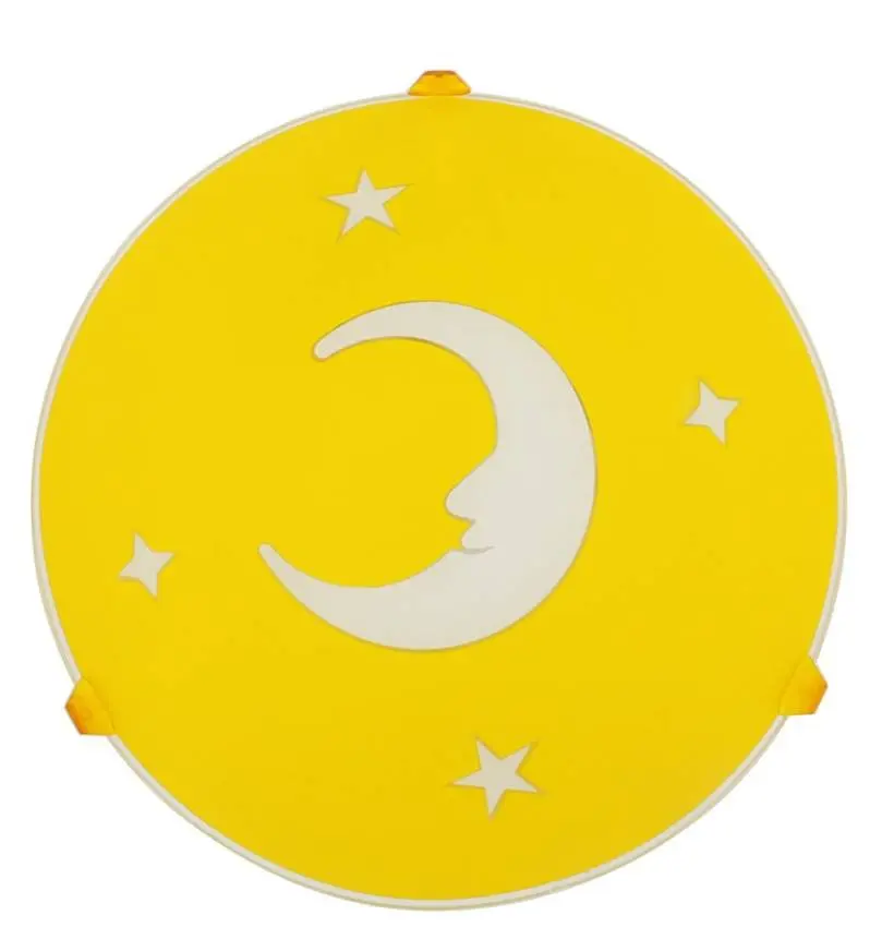 Stropní kulatá lampa Moon žlutá pro děti