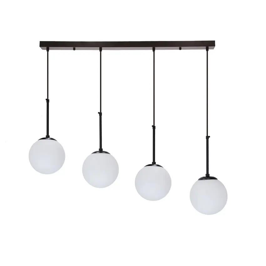 Závěsné lampy Pompei černé, stínidlo 4X4X40 E27 bílé