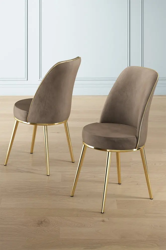 Sada židlí (4 kusy) Pefa - Cappuccino, Gold
