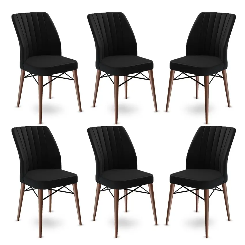Sada židlí (6 kusů) Flex - Black, Brown