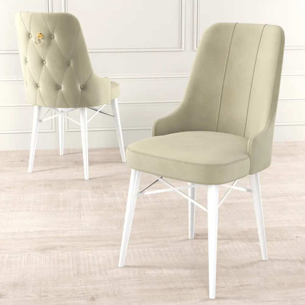 Sada židlí (6 kusů) Pare - Cream, White