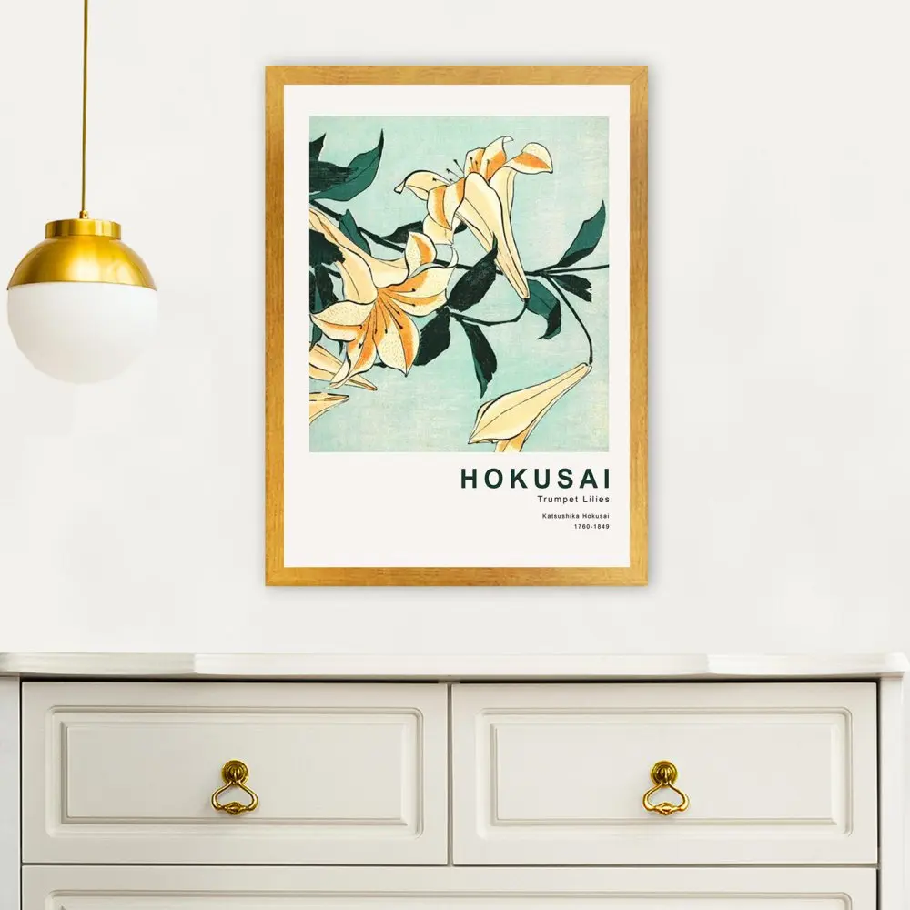 Wallity Dekorativní obraz  Hokusai LILIE Polystyren 55x75cm