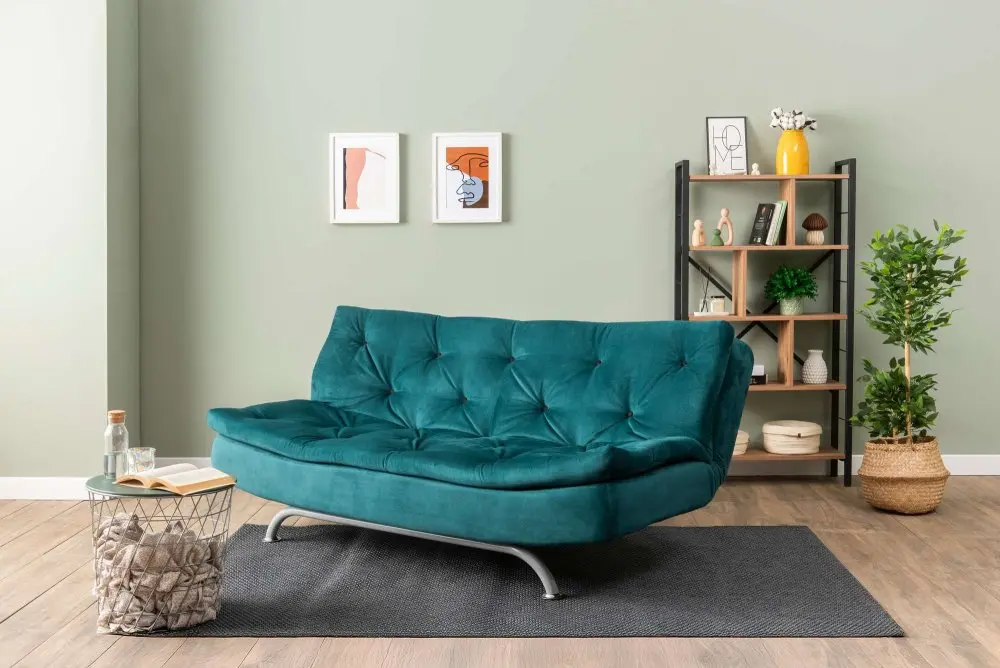 Trojmístná rozkládací pohovka Rivo - Petrol Green