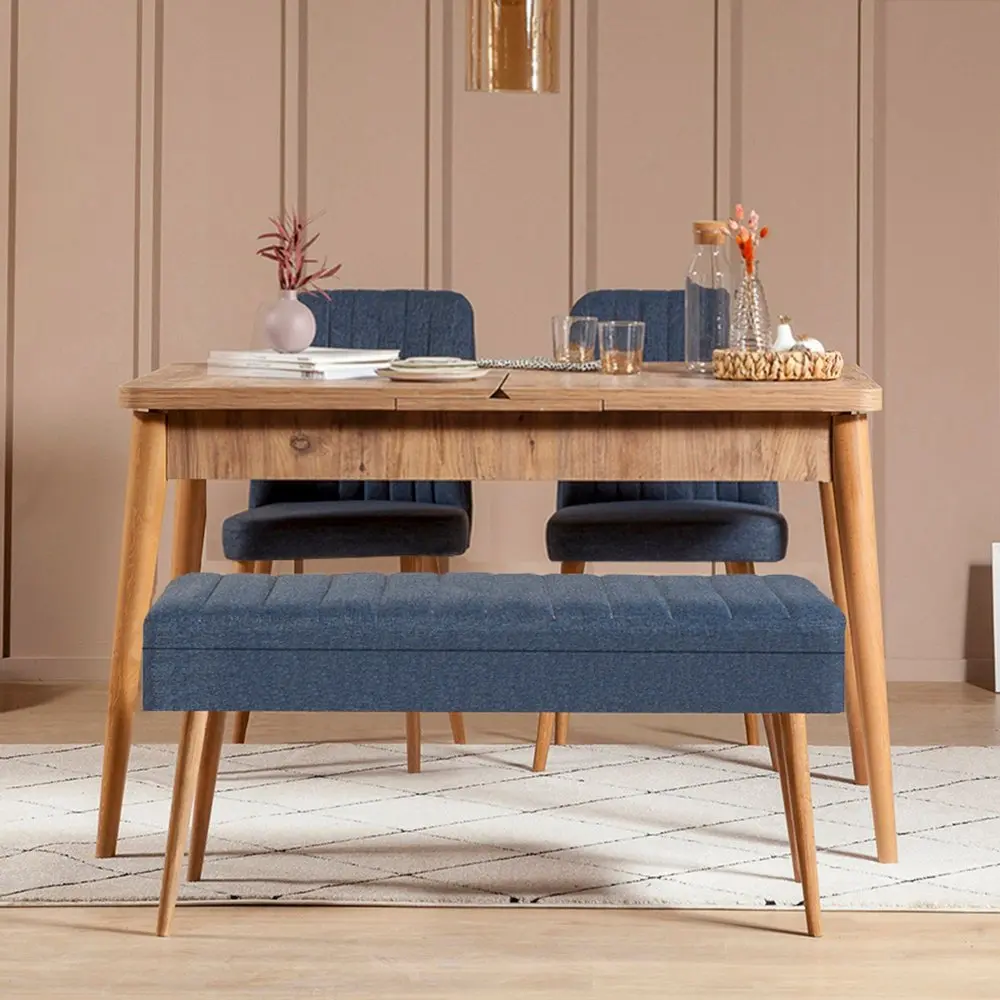 Jídelní set s rozkládacím stolem a židlemi (4 kusy) Vina 1048 - 3 - Atlantic, Dark Blue