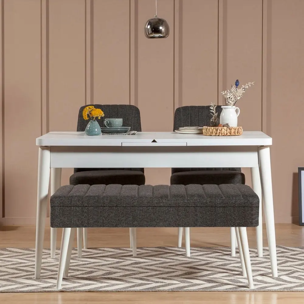 Jídelní set s rozkládacím stolem a židlemi (4 kusy) Vina 1053 - 3 - Anthracite, White