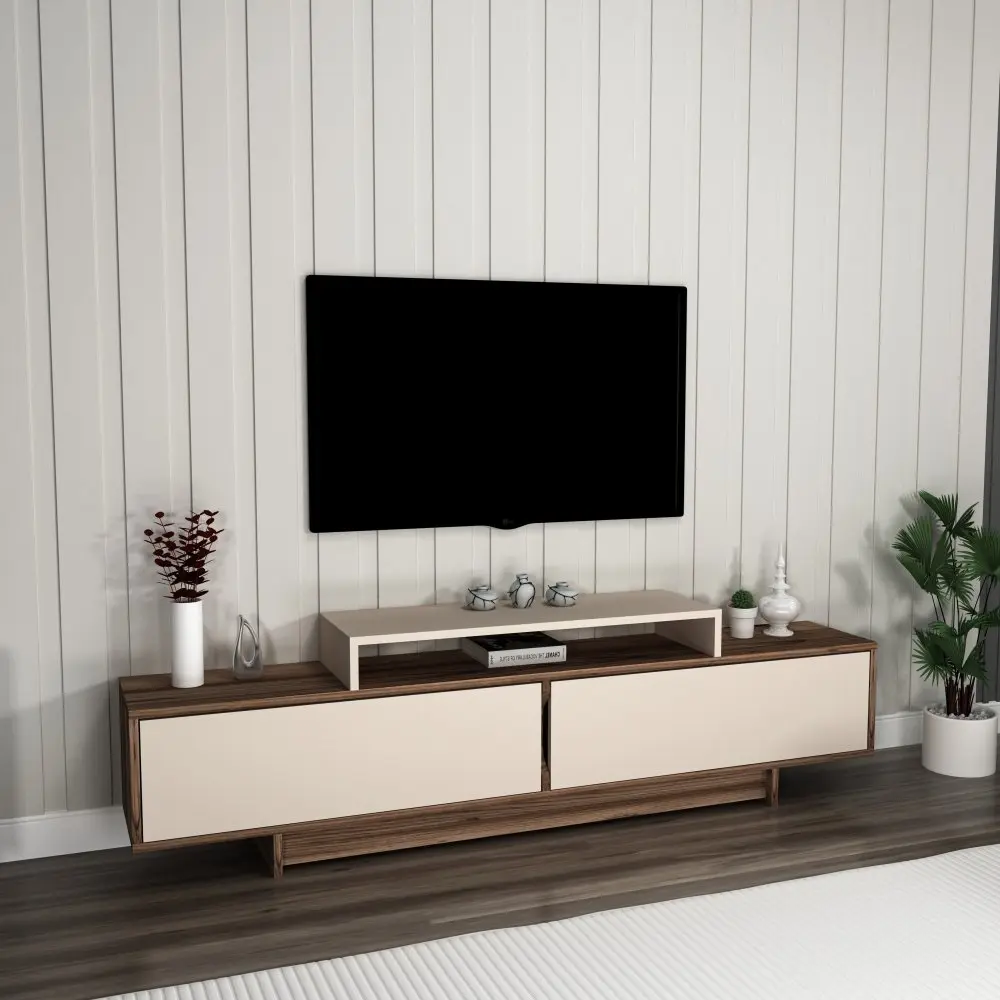 TV stolek Grasyas - Light Walnut, Beige