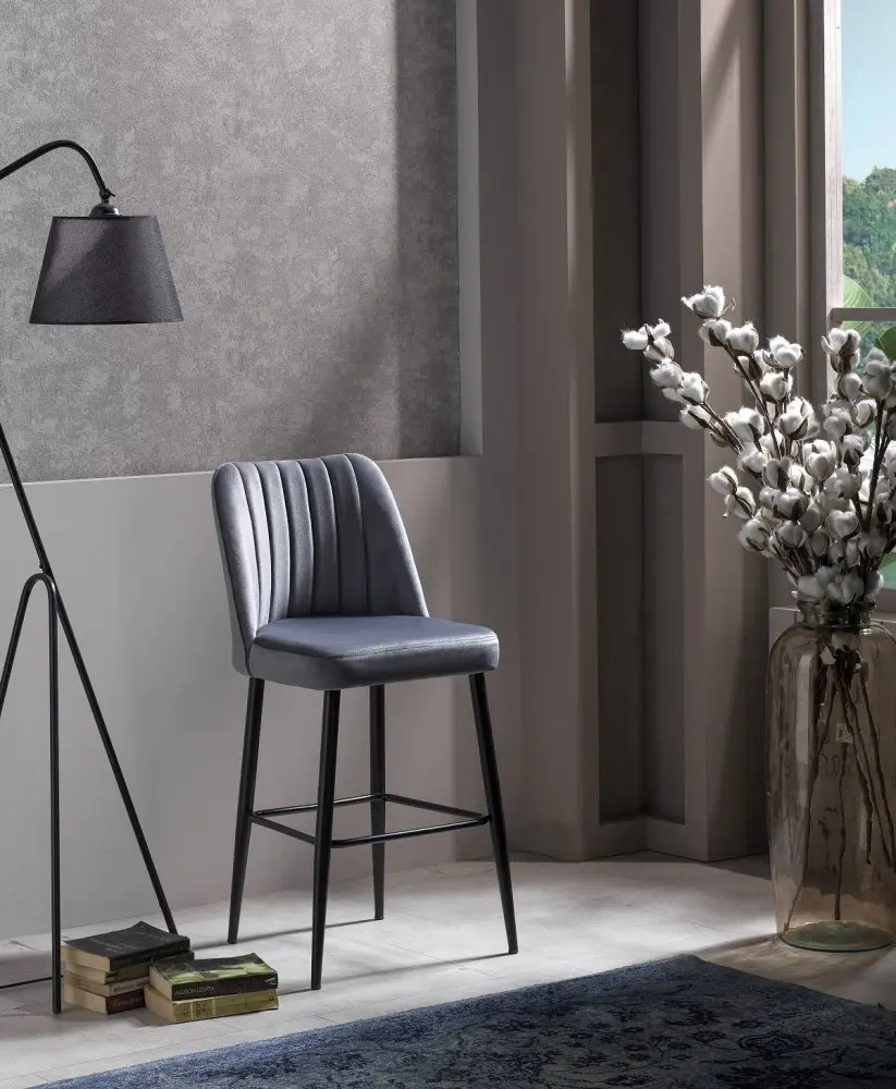 Sada barových židlí Vento Grey and Black, 4 ks, 4 ks