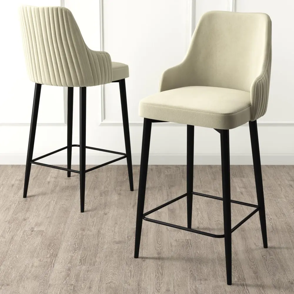 Bar Stool Set (6 Pieces) Enox - Cream, Black