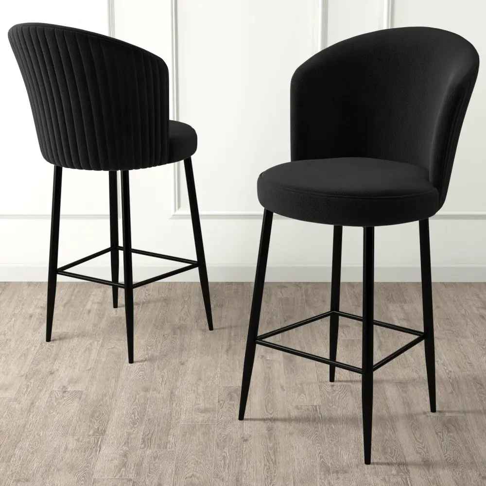 Bar Stool Set (6 Pieces) Alte - Black