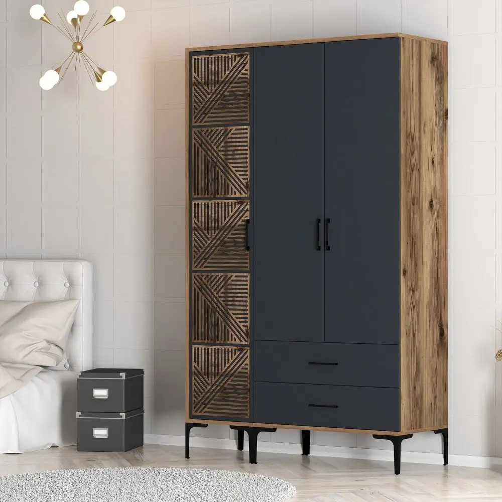 Šatní skříň Kumsal PT - Walnut, Anthracite