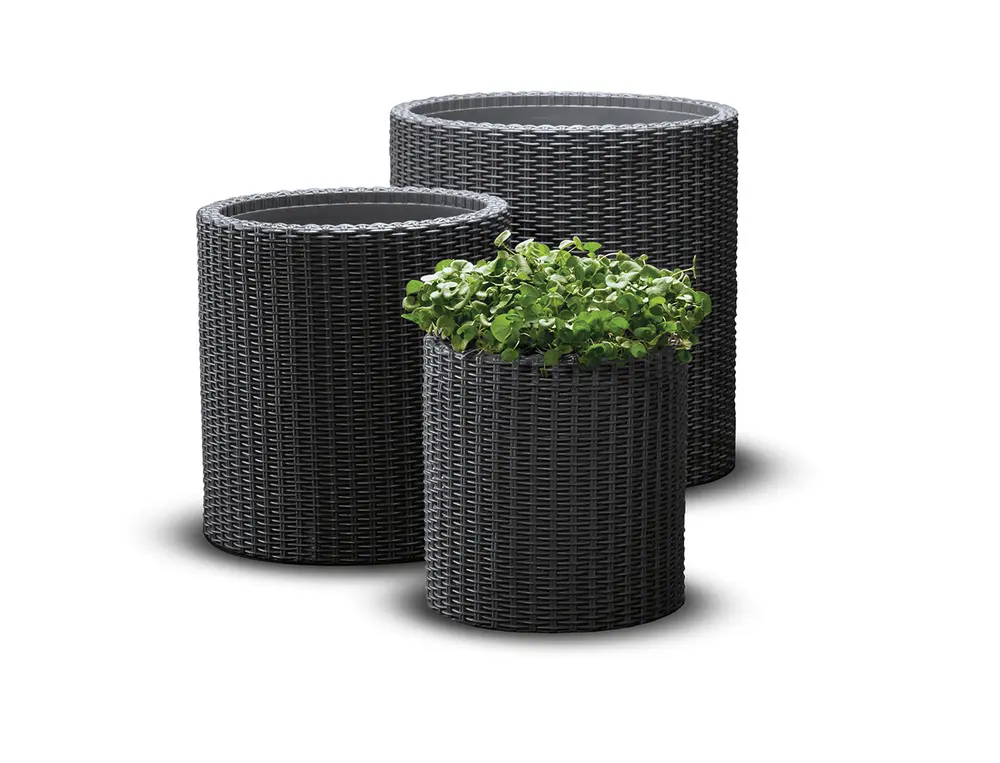 Set květináčů CYLINDER S+M+L polyratan Keter