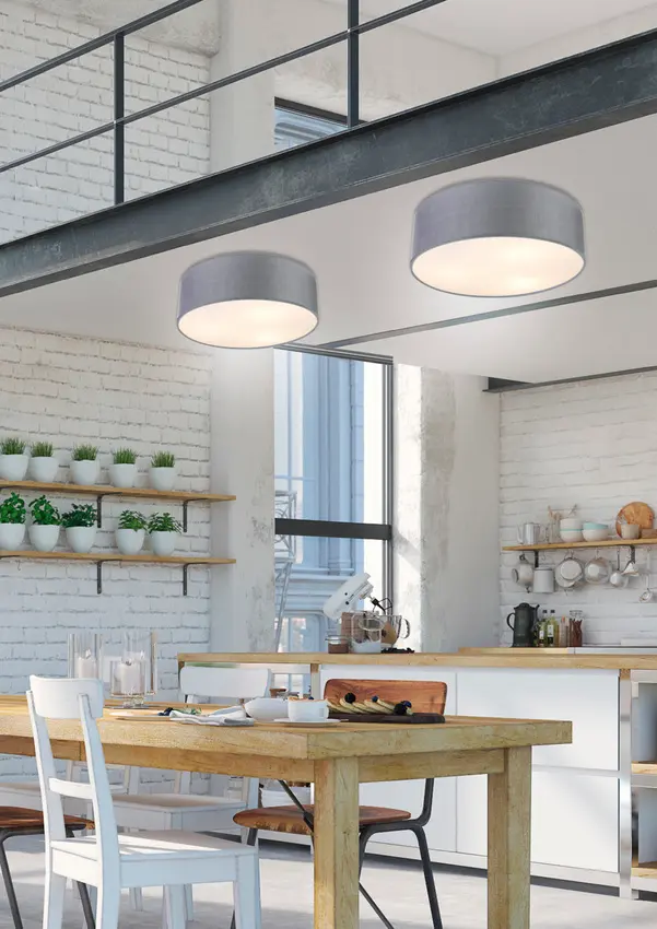 Kulatá stropní lampa světle šedá 3x40W E27 40cm Kioto