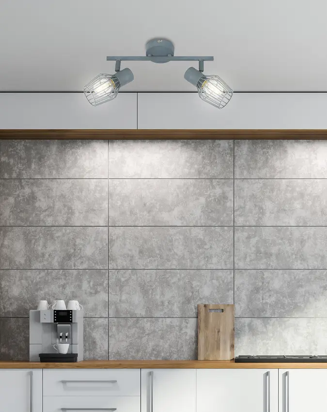 Nástěnná lampa 2X40W E14 šedá VIKING