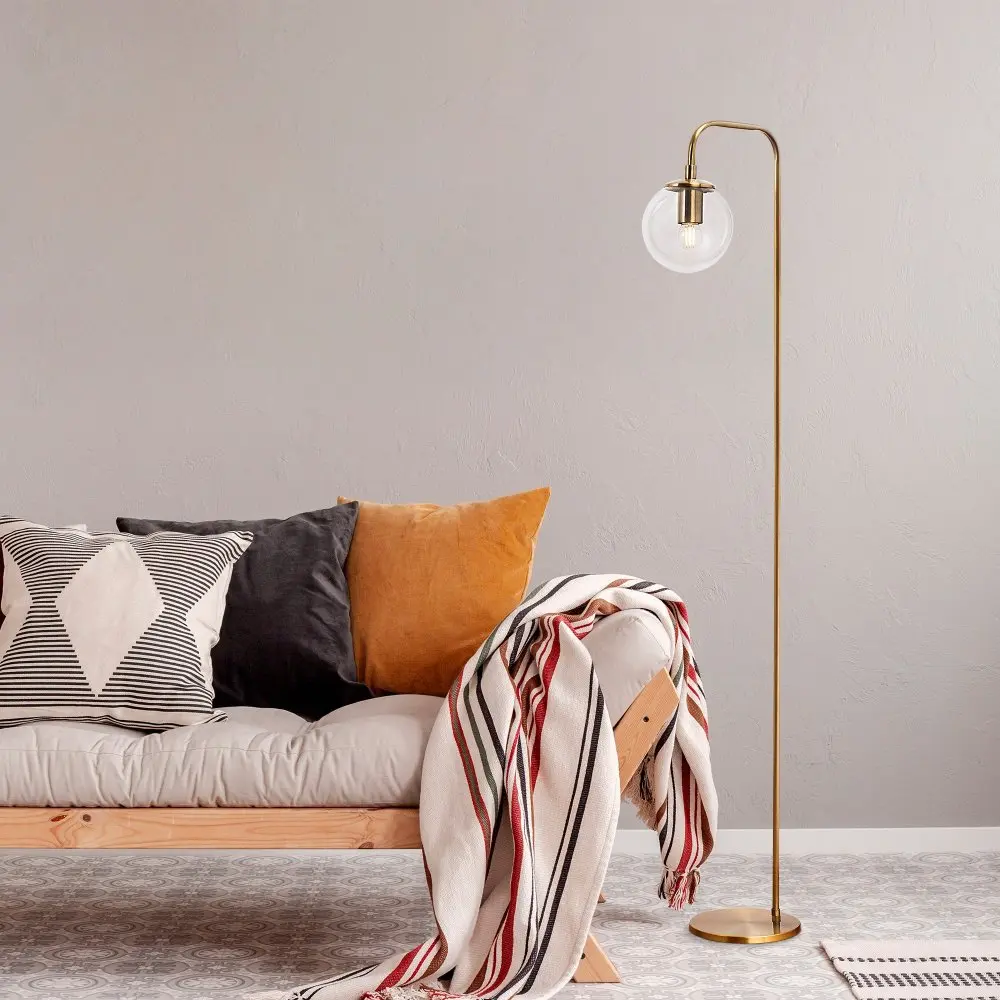Opviq Stojací lampa Viran vintage zlatá/čirá