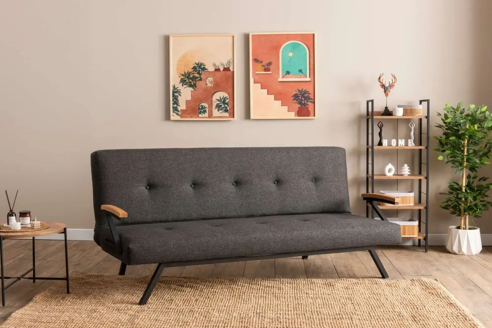 Trojmístná rozkládací pohovka Zven - Dark Grey
