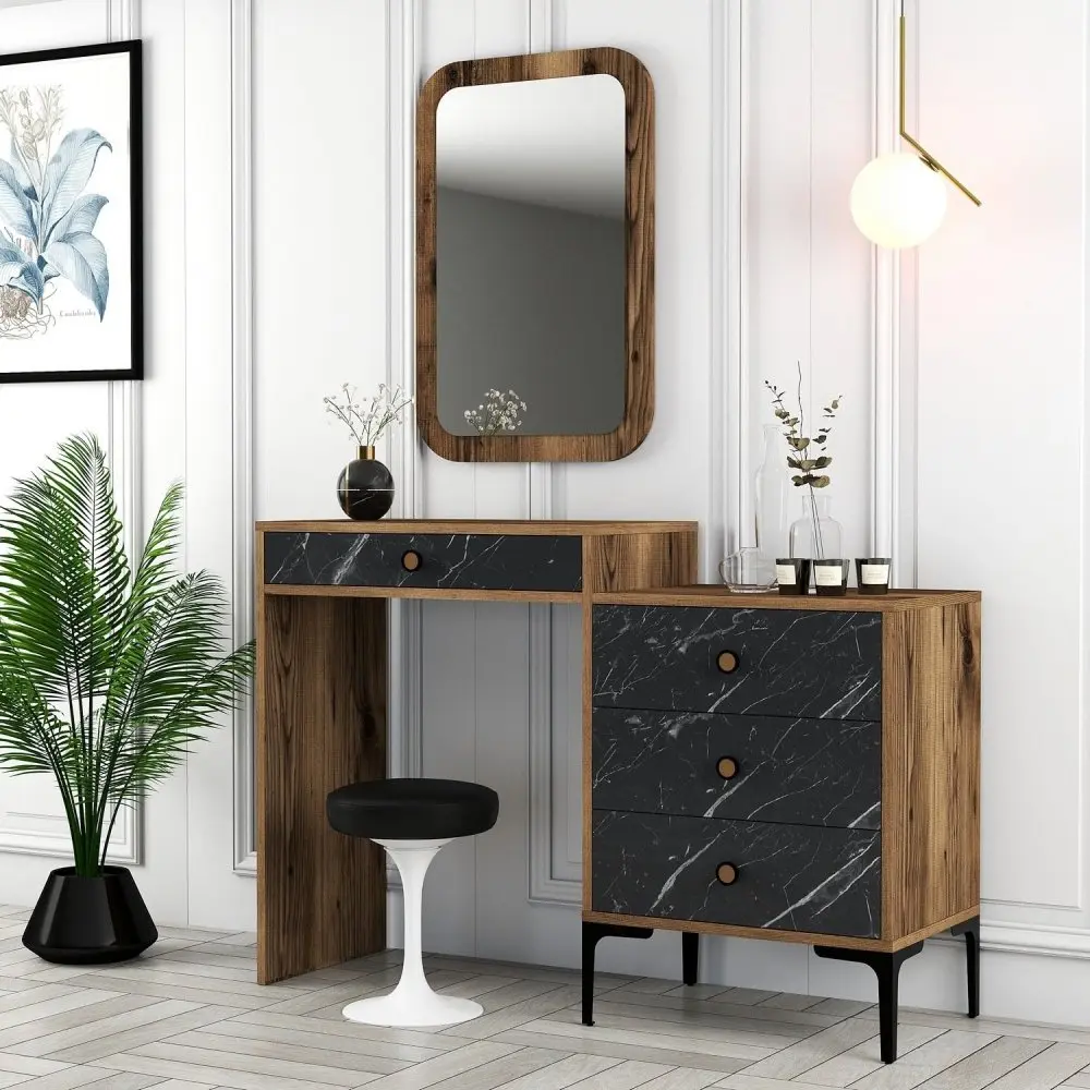 Toaletní stolek Lizbon 548 - Walnut, Black