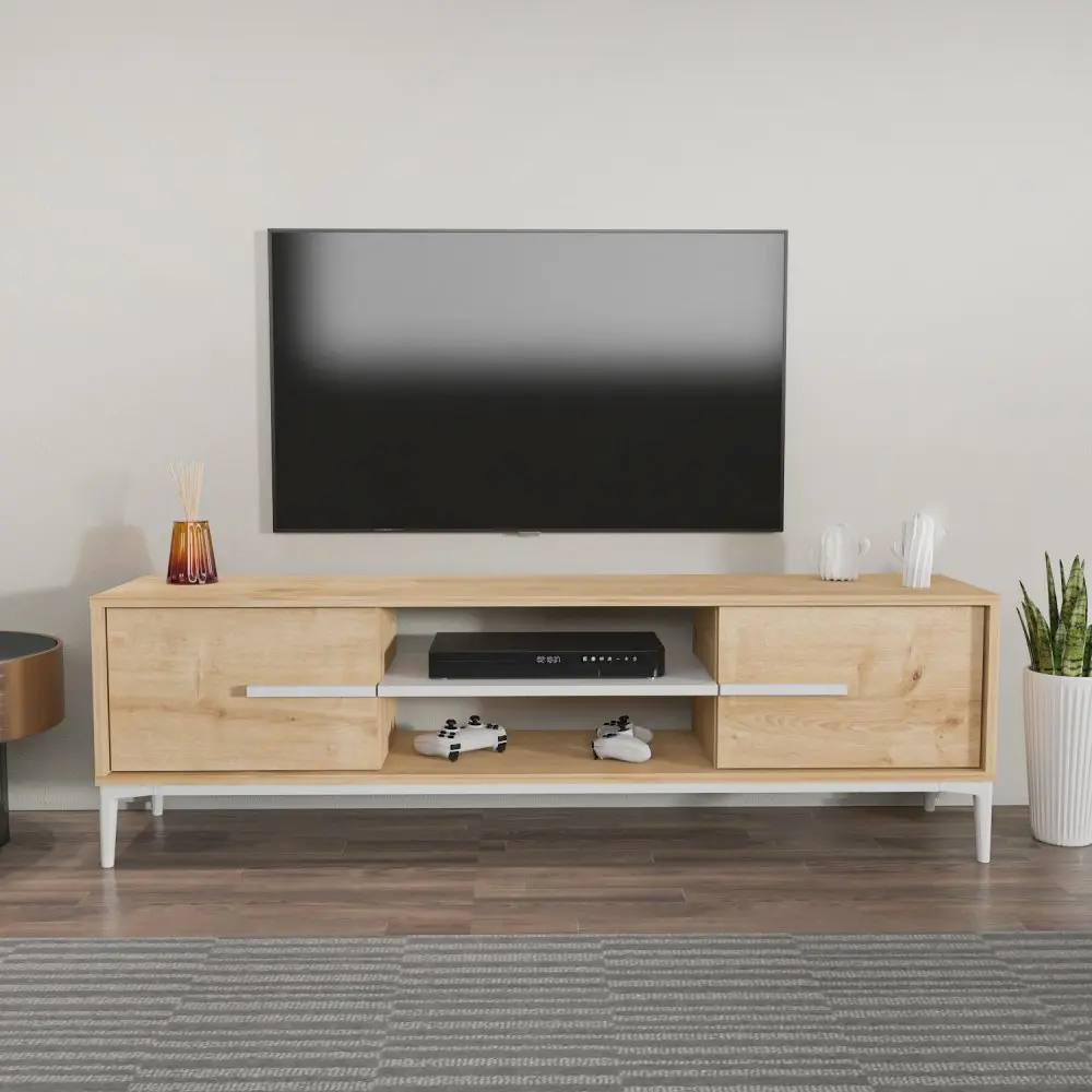 TV stolek Eslem - Oak, White