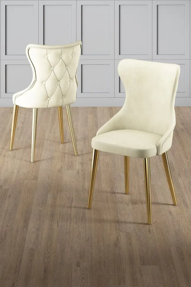 Sada židlí (6 kusů) Alpa - Cream, Gold