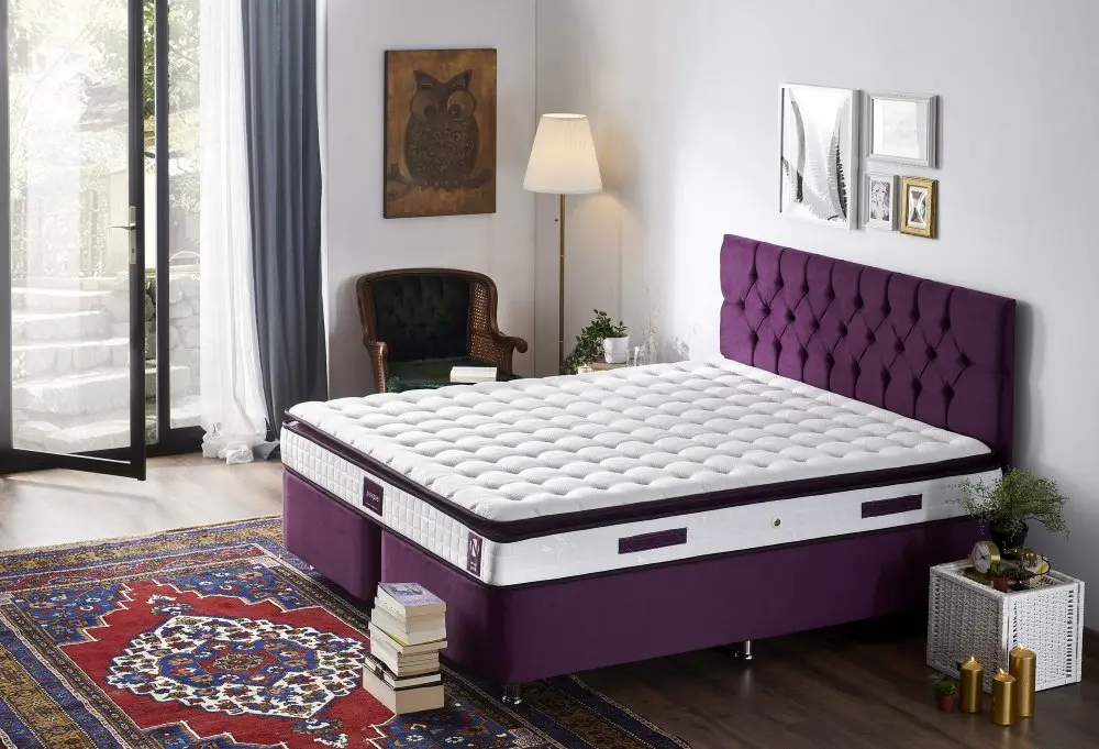 Mattress Purple 150x200 cm Double Size Padded Soft Mattress