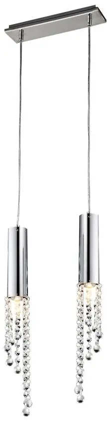 Stropní závěsné svítidlo chromové teplé LED 2x3W + žárovky Duero