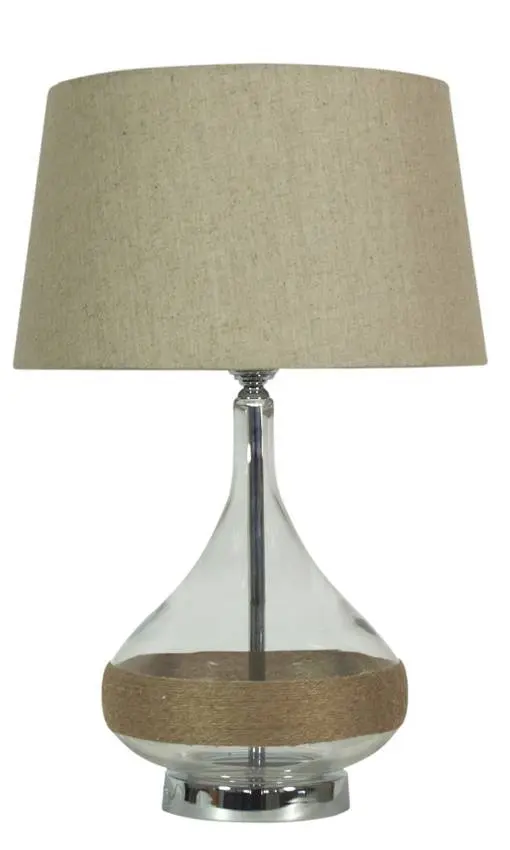 Stolní lampa béžová plátěná 40x62cm Eco
