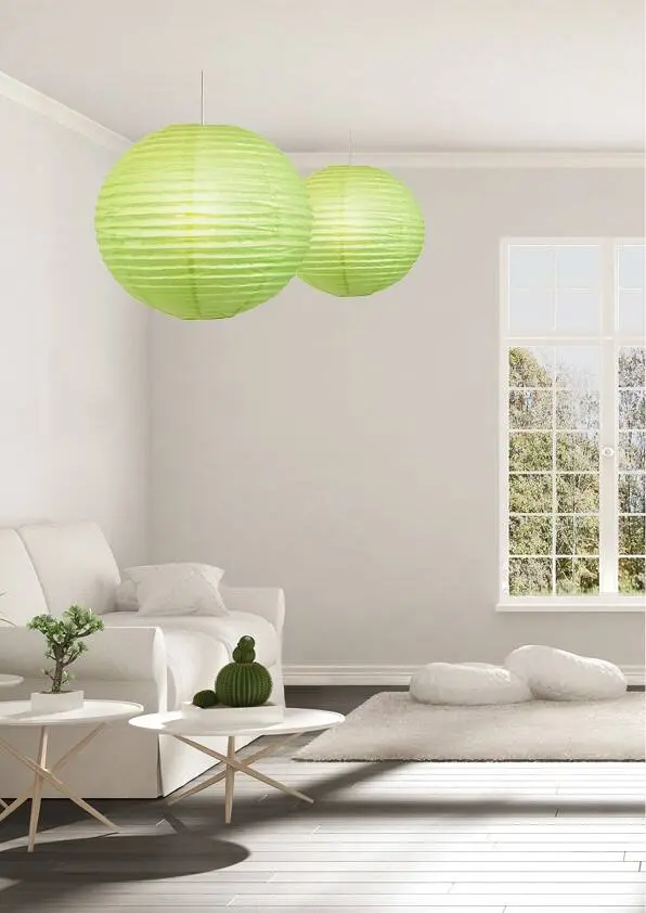 Zelená papírová stínicí koule 50cm Cocoon