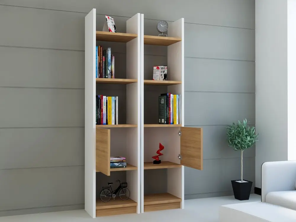Knihovna Esbi 102 - White, Teak