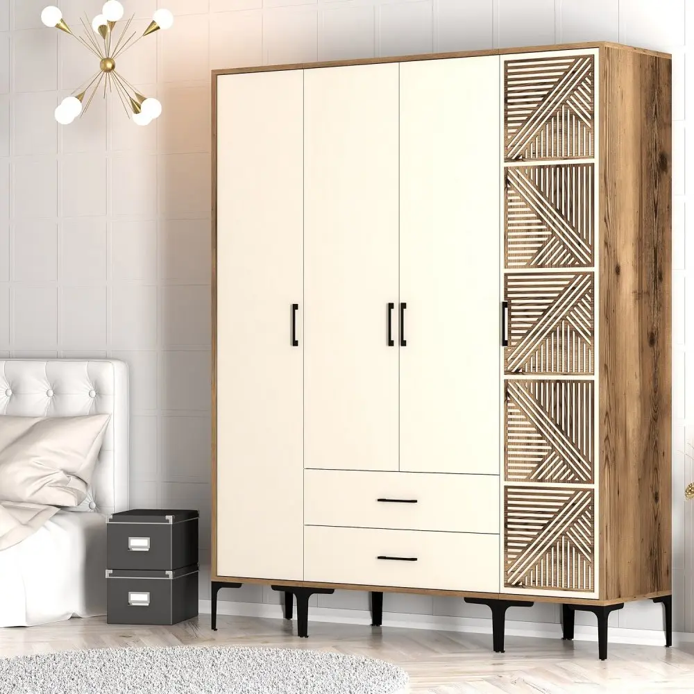 Šatní skříň Kumsal STP - Walnut, Cream