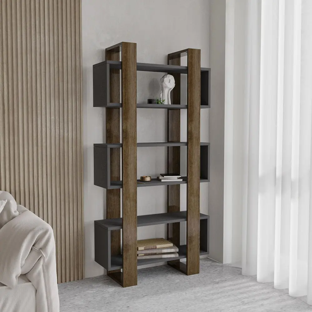 Knihovna Milano - Walnut, Anthracite