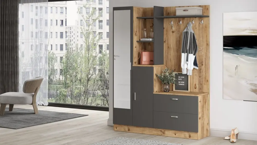 Předsíňová sestava Dana Atlanitc Pine and Anthracite
