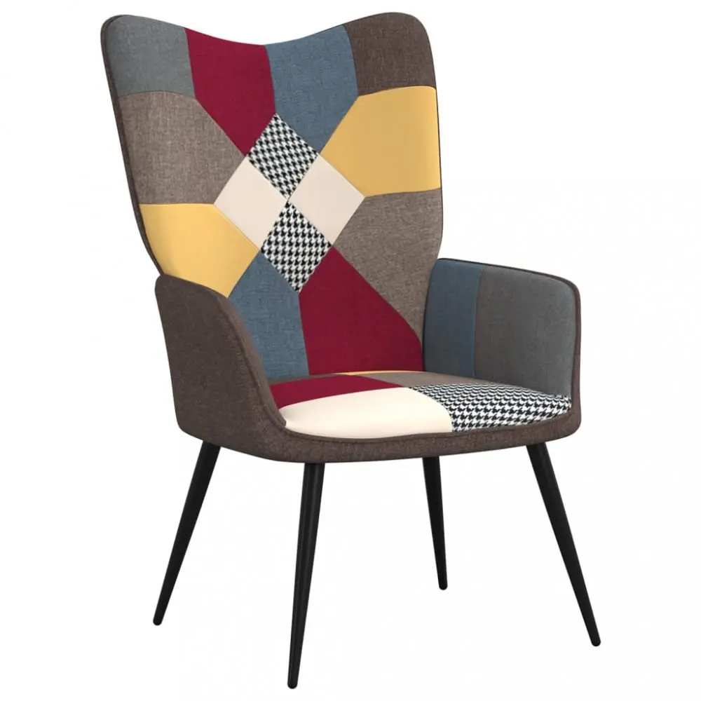 Relaxační křeslo patchwork látka Dekorhome