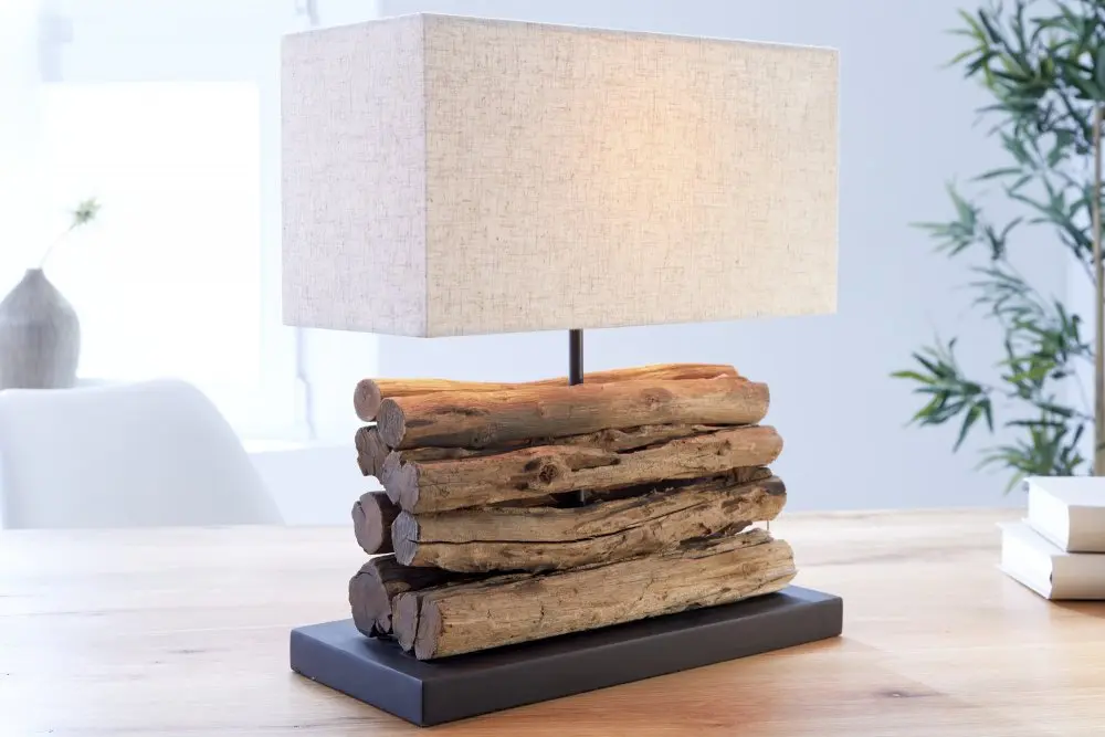 Estila Designová stolní lampa Periferní 40cm béžová
