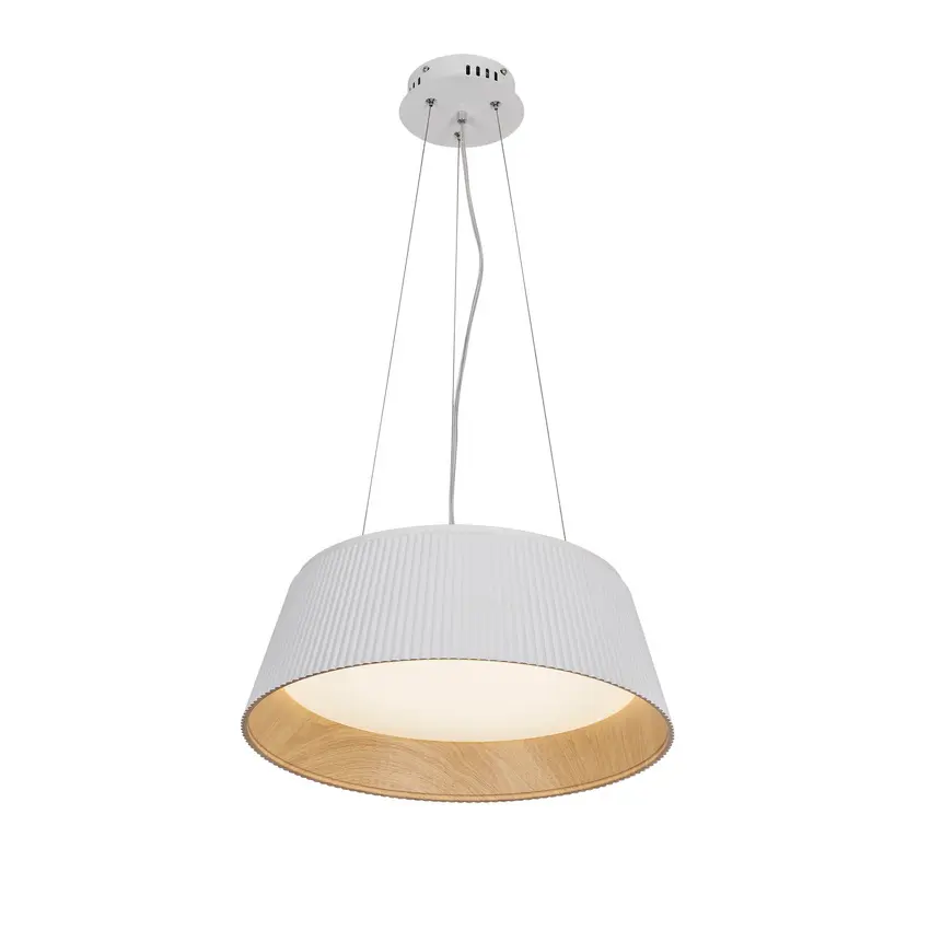 Závěsná lampa Umbria bílá dřevěná LED bílá stínidla